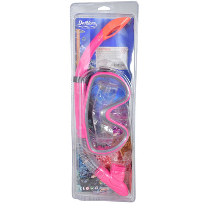 Máscara y snorkel para natación. Rosado
