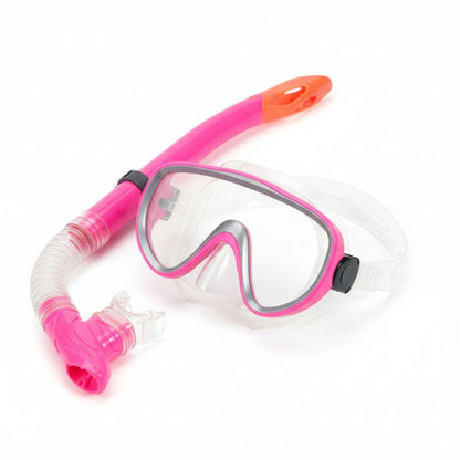 Máscara y snorkel para natación. Rosado