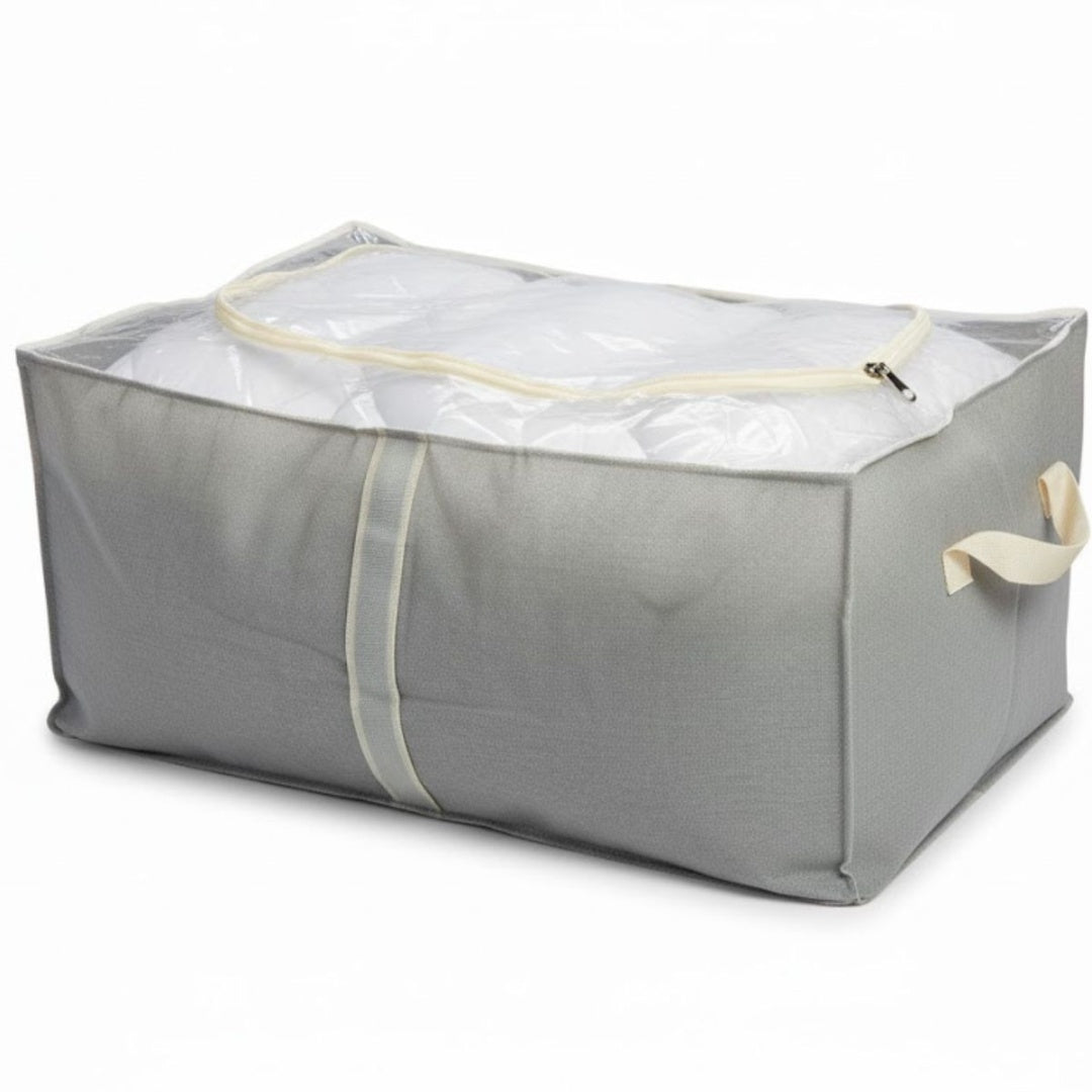 Bolsa multiuso de tela con tapa transparente y cierre 88x48x52cm