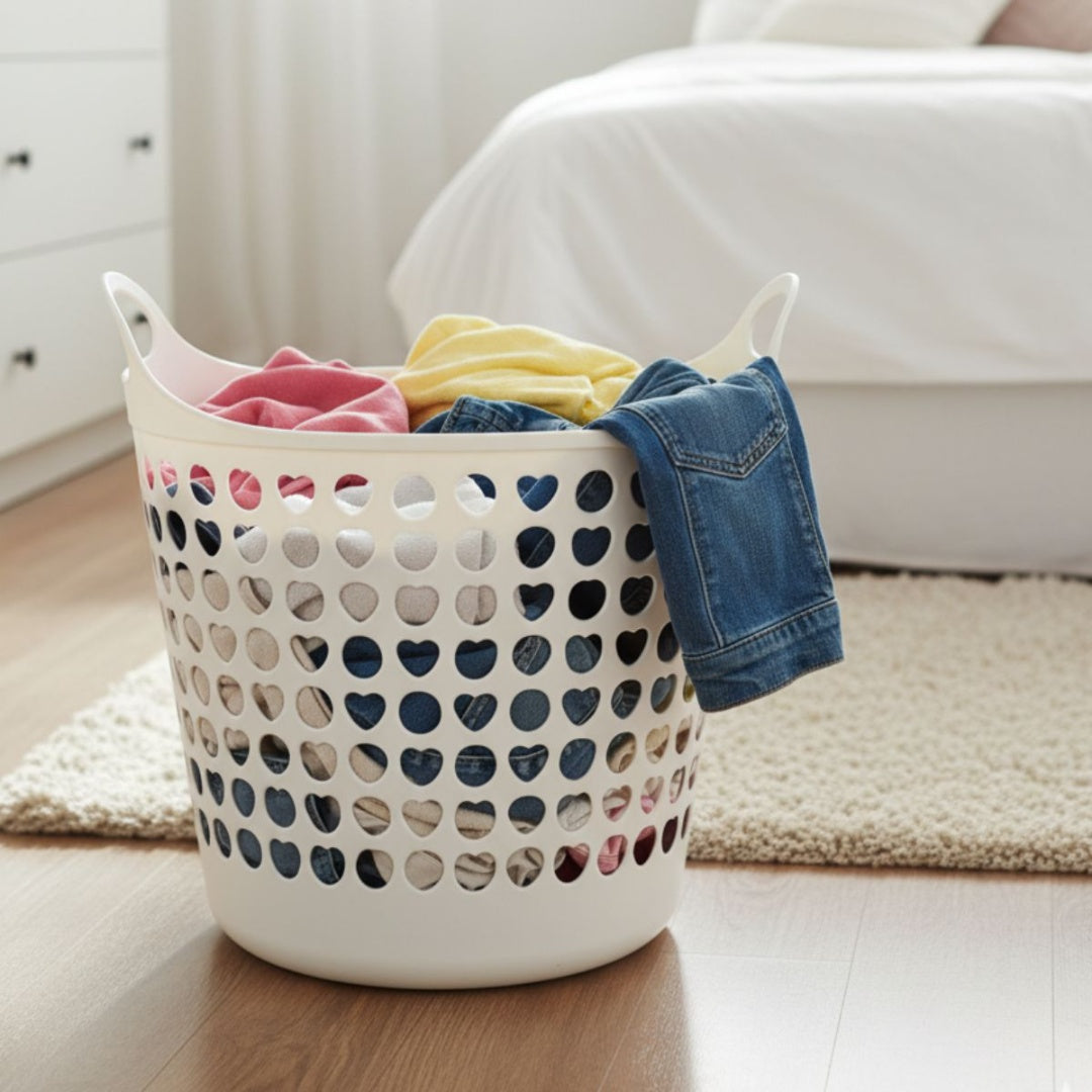 Canasto blanco con asas 39x39cm.