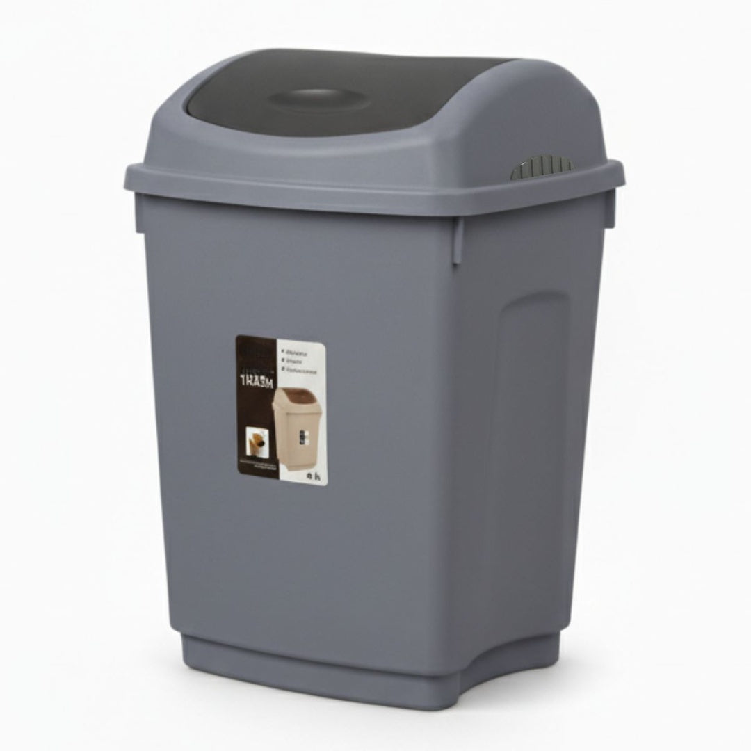 Papelera azul con tapa 15L