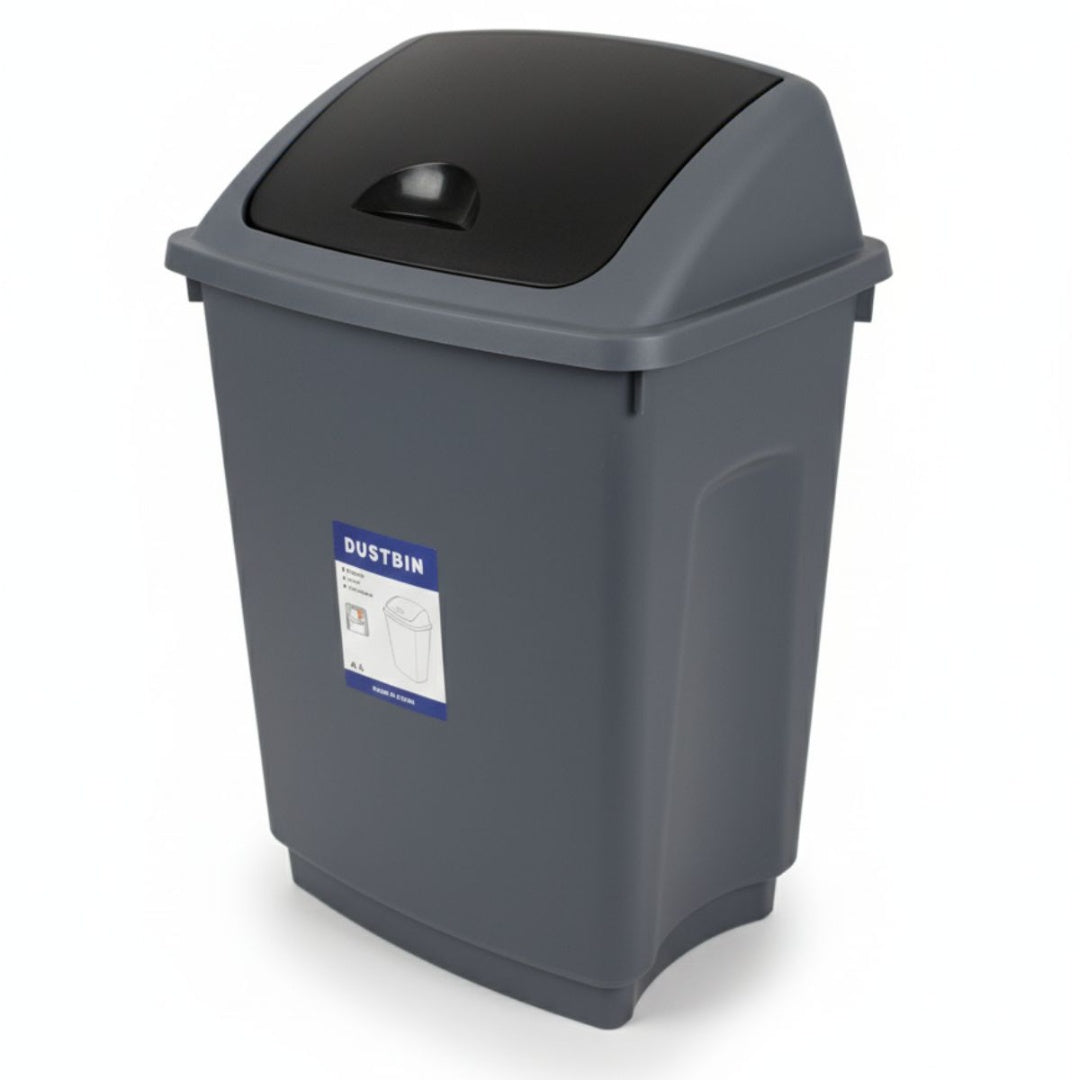 Papelera azul con tapa 50L