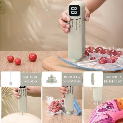 Selladora al vacío recargable con accesorios 3 en 1