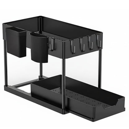 Organizador multiusos dos niveles 39x40x21cm. Negro