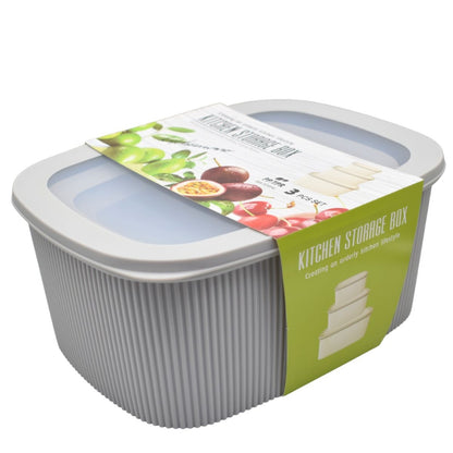 Set de recipientes x3 unidades. Gris