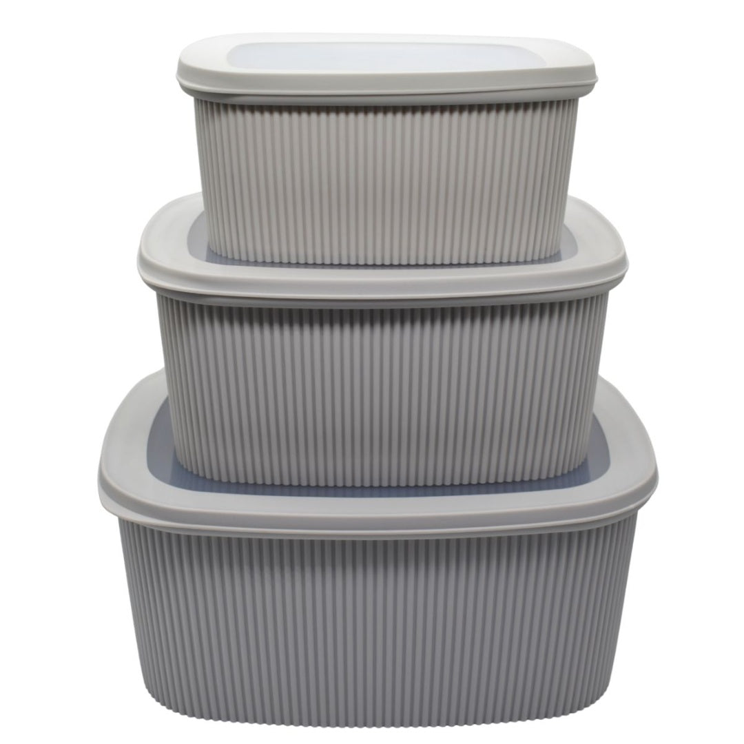 Set de recipientes x3 unidades. Gris