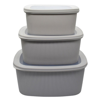 Set de recipientes x3 unidades. Gris