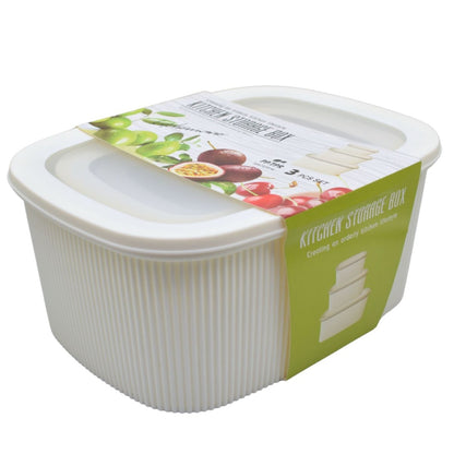 Set de recipientes x3 unidades. Blanco