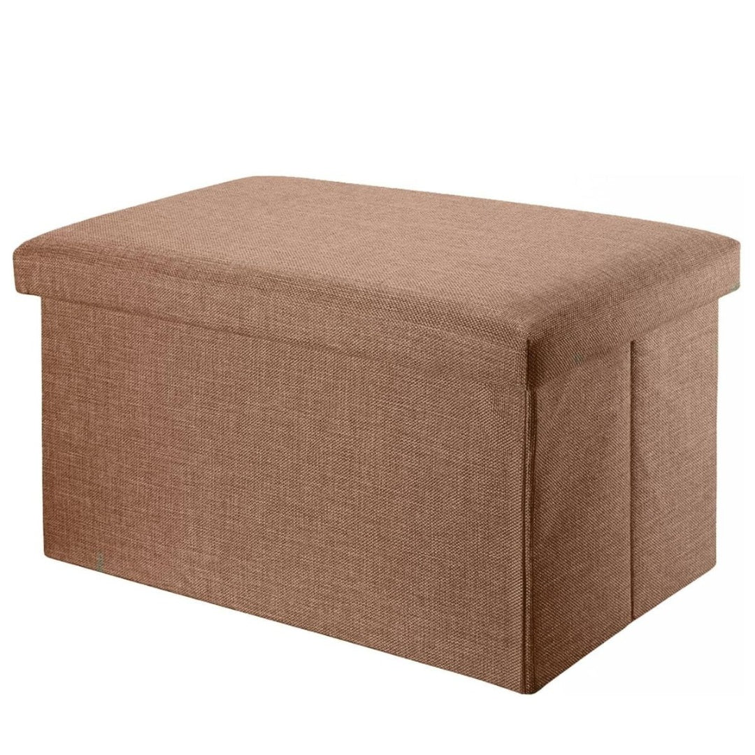 Banco puff baúl plegable marrón 76x38x36cm.
