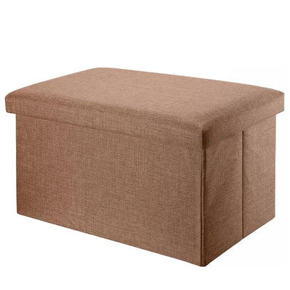 Banco puff baúl plegable marrón 76x38x36cm.