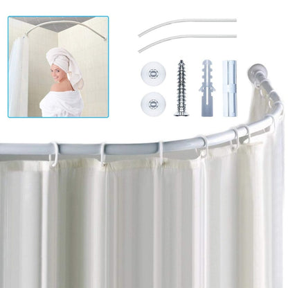 Barra curva de aluminio para cortinas de baño