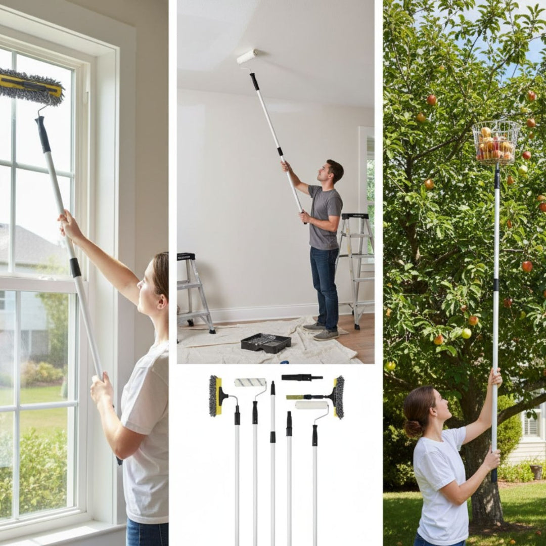 Mango telescópico extensible 2mts. Plateado