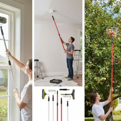 Mango telescópico extensible 2mts. Rojo