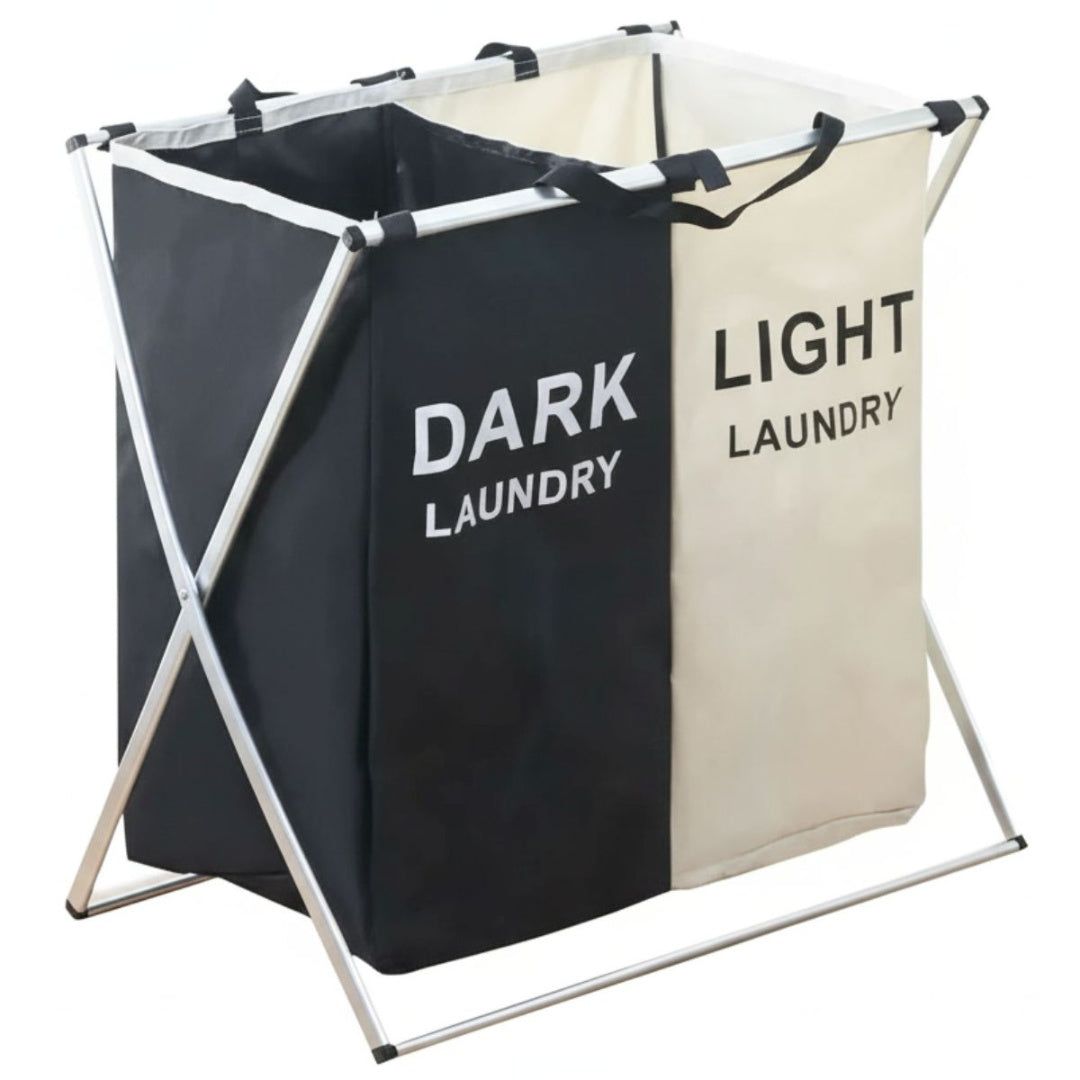 Canasto de tela plegable para ropa 58x58x38cm.