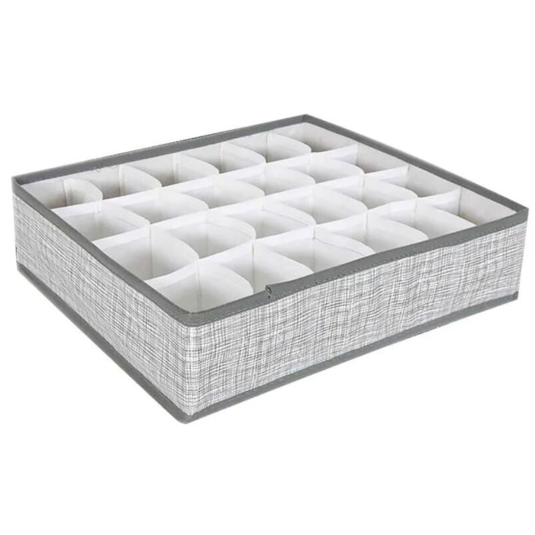 Organizador de tela con separaciones 32x32x9cm. Gris