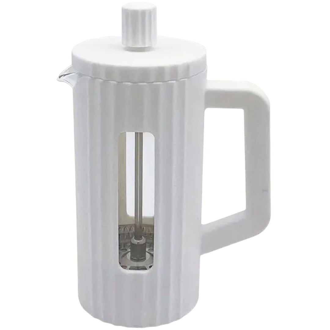 Cafetera de prensa francesa de vidrio 600ml. Blanca