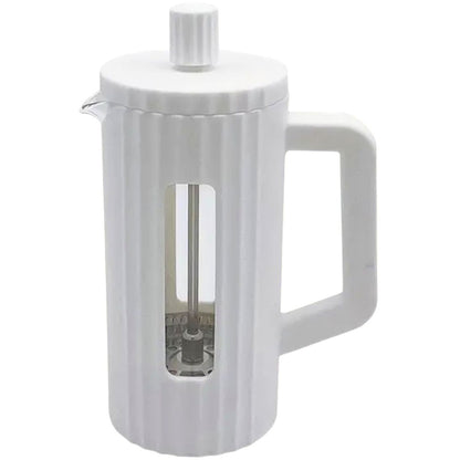 Cafetera de prensa francesa de vidrio 600ml. Blanca