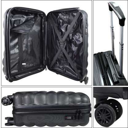 Valija de viaje rígida expansible negra 19" 54x20x30cm. 2.6kg