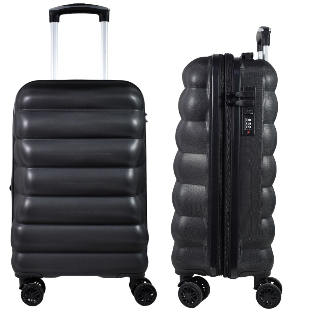 Valija de viaje rígida expansible negra 19" 54x20x30cm. 2.6kg