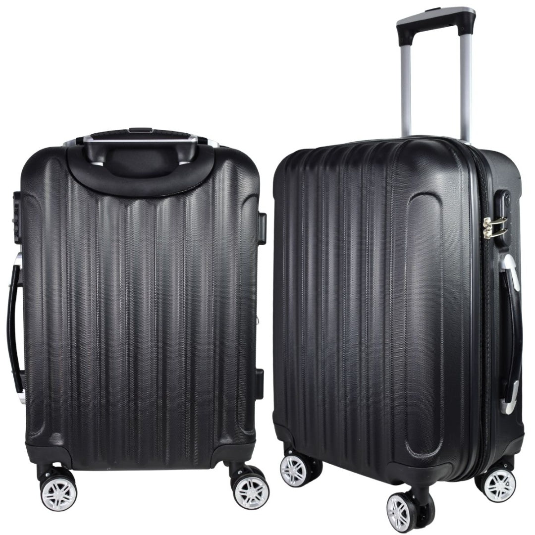 Valija de viaje rígida expandible negra 25" 68x42x27cm. 3.5kg.