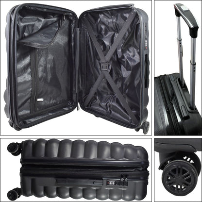Valija de viaje rígida expandible negra 25" 70x40x24cm. 3.7kg.