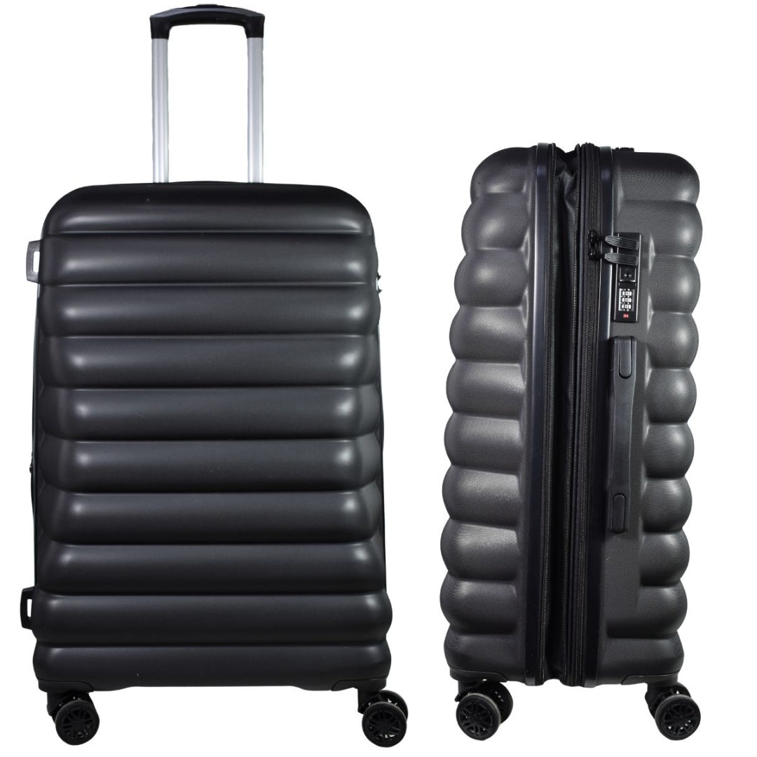 Valija de viaje rígida expandible negra 25" 70x40x24cm. 3.7kg.