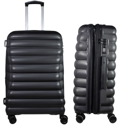 Valija de viaje rígida expandible negra 25" 70x40x24cm. 3.7kg.