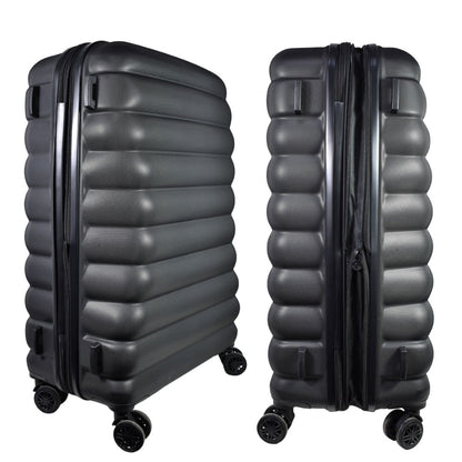 Valija de viaje rígida expandible negra 25" 70x40x24cm. 3.7kg.