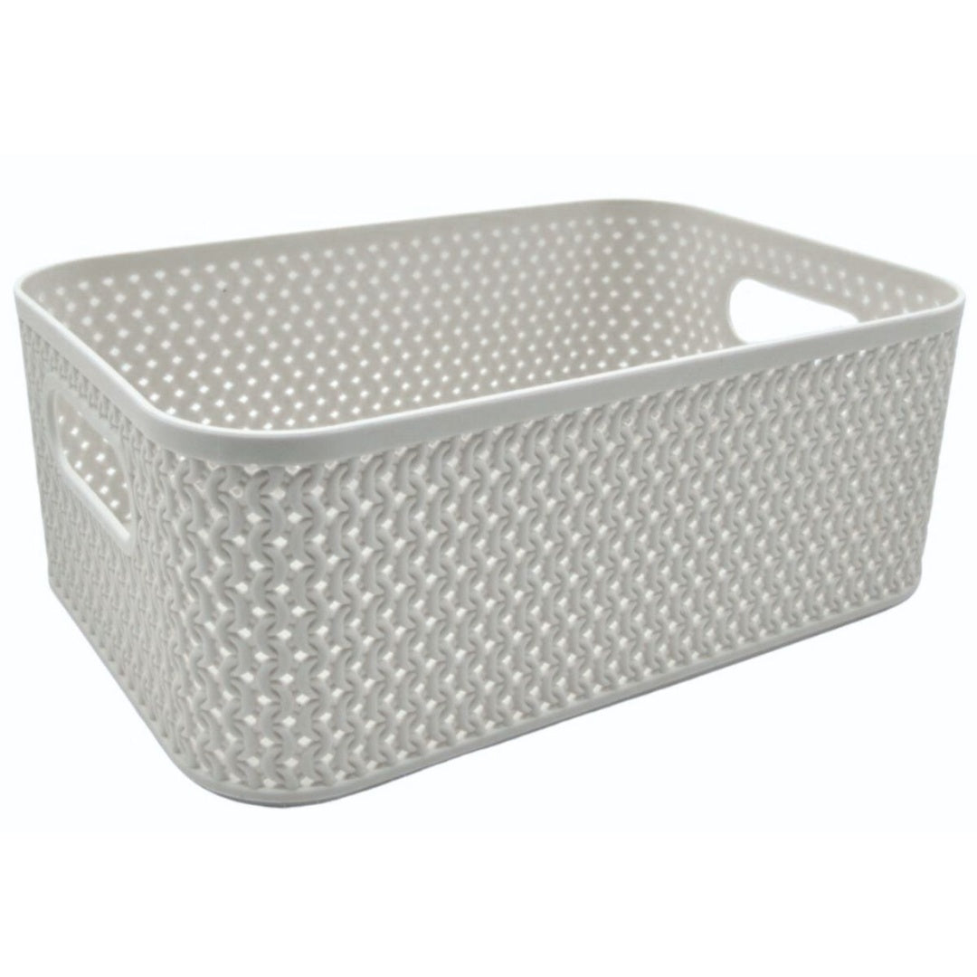 Canasto plástico calado gris 22x15x8.5cm