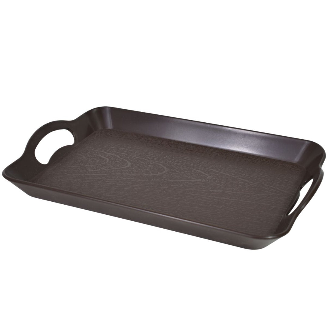 Bandeja de plástico marrón 36.5x24x3cm.