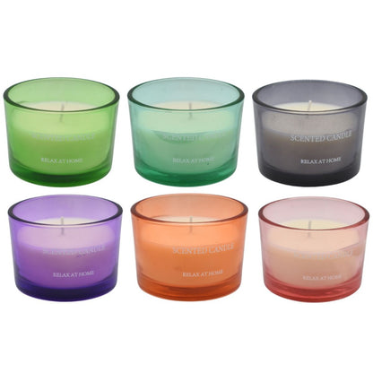 Vela aromática en frasco de vidrio 7.5x5cm.