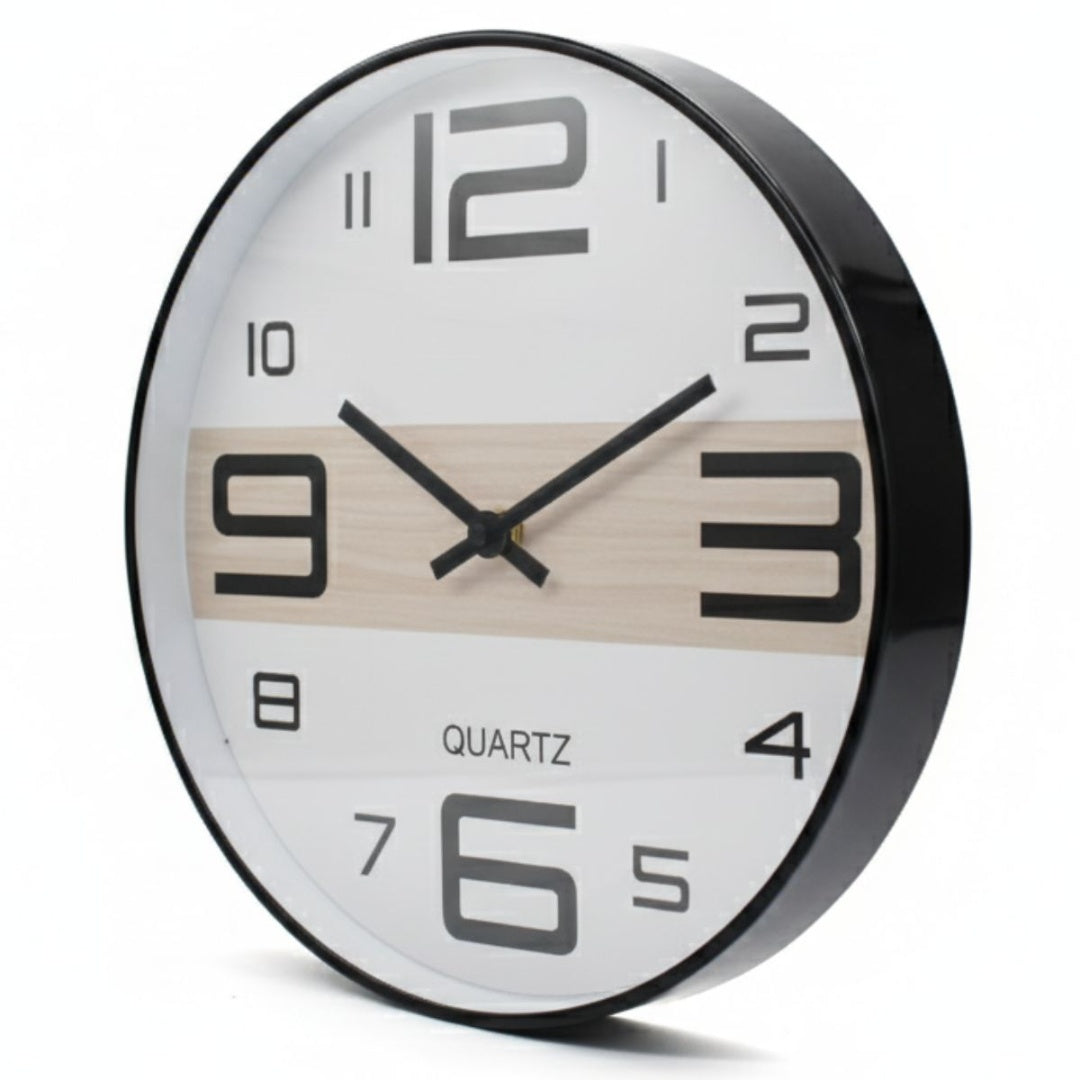 Reloj de pared negro 30x4.5cm.