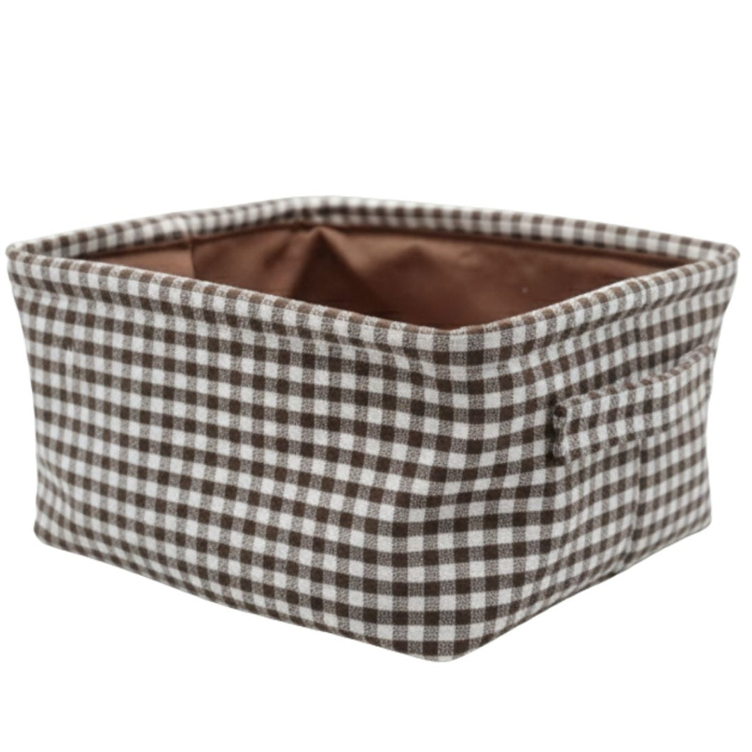 Organizador de tela plegable con asas 23x16x12cm.