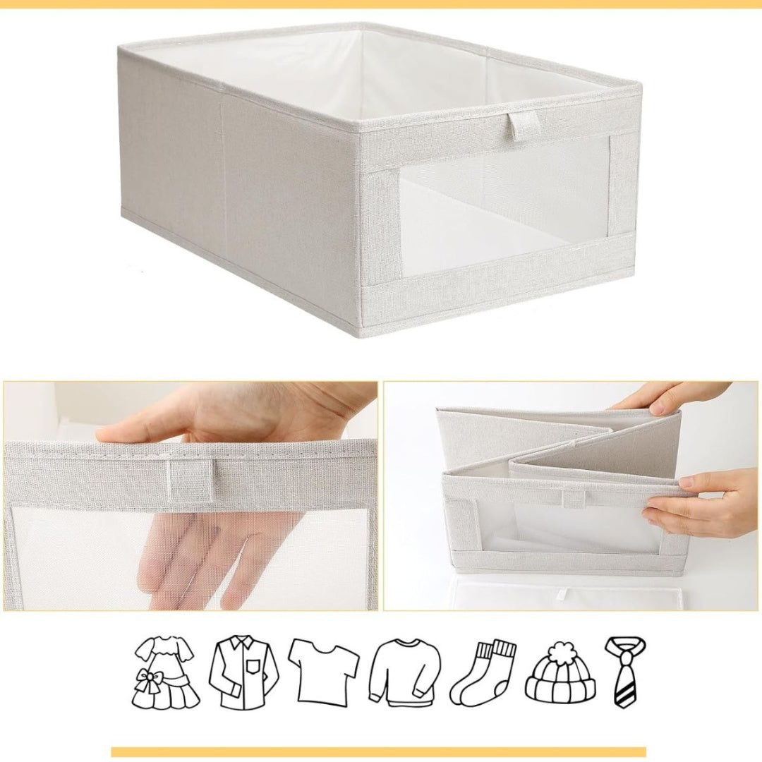 Canasto de tela blanco 40x27x17cm.