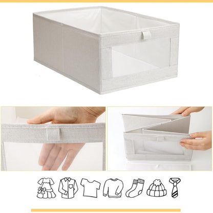 Canasto de tela blanco 40x27x17cm.