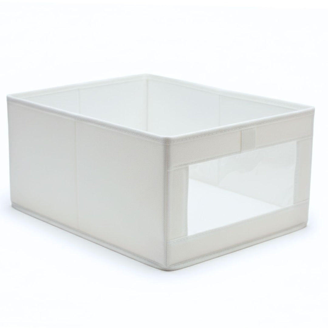 Canasto de tela blanco 40x27x17cm.
