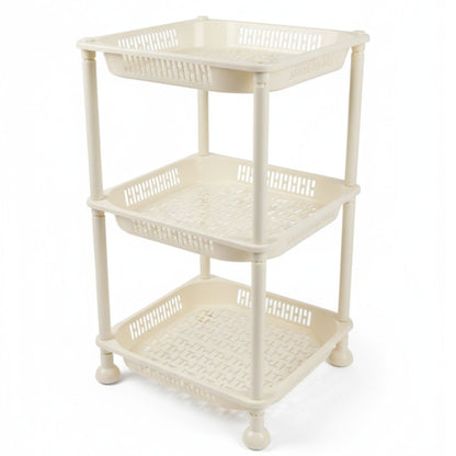 Organizador de plástico tres niveles 47x28x28cm.