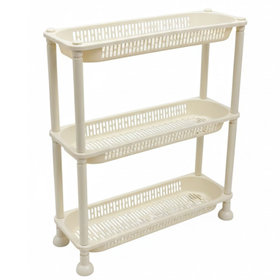 Organizador de plástico tres niveles 40x48x13cm.