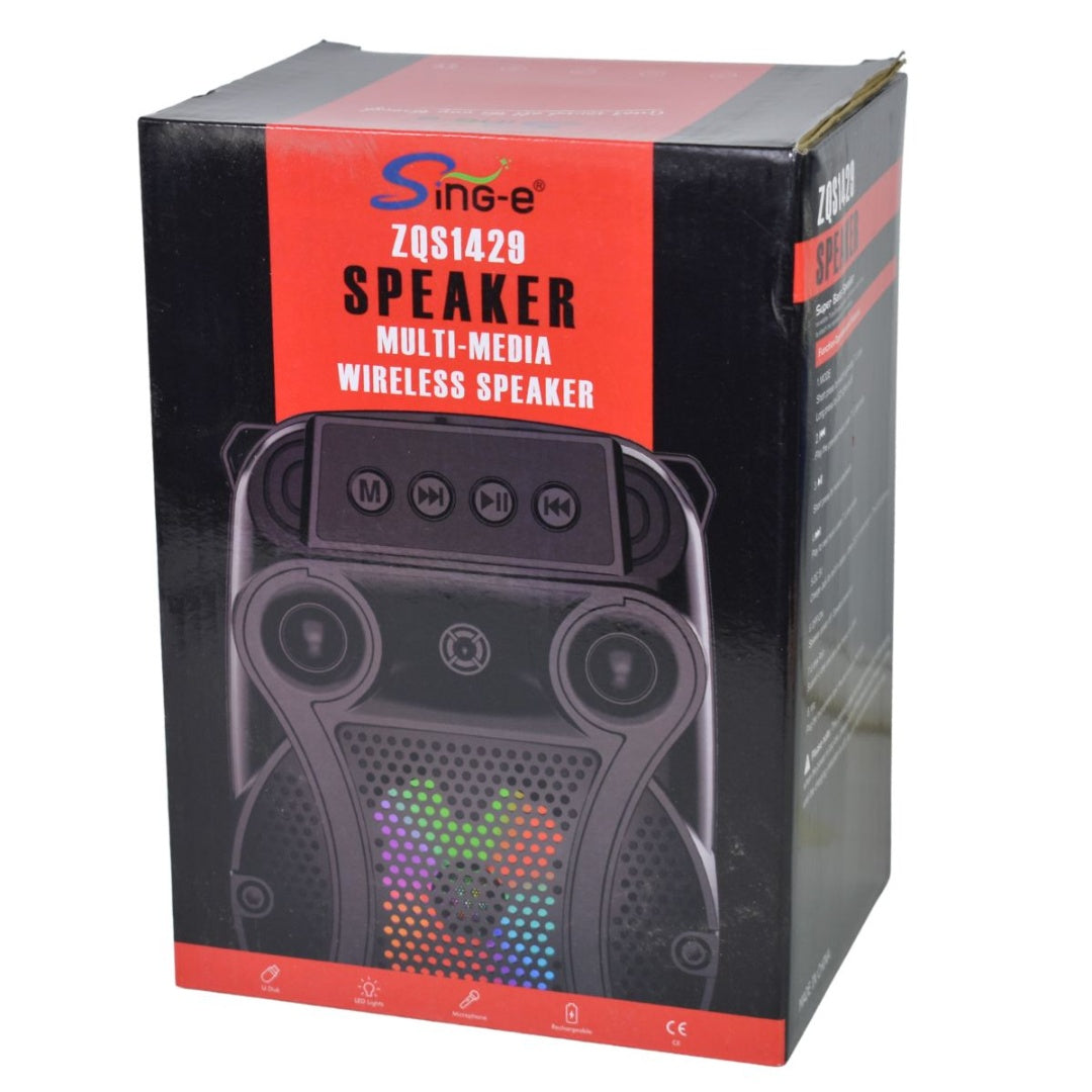 Parlante Bluetooth karaoke con micrófono y luces 1200mAh.