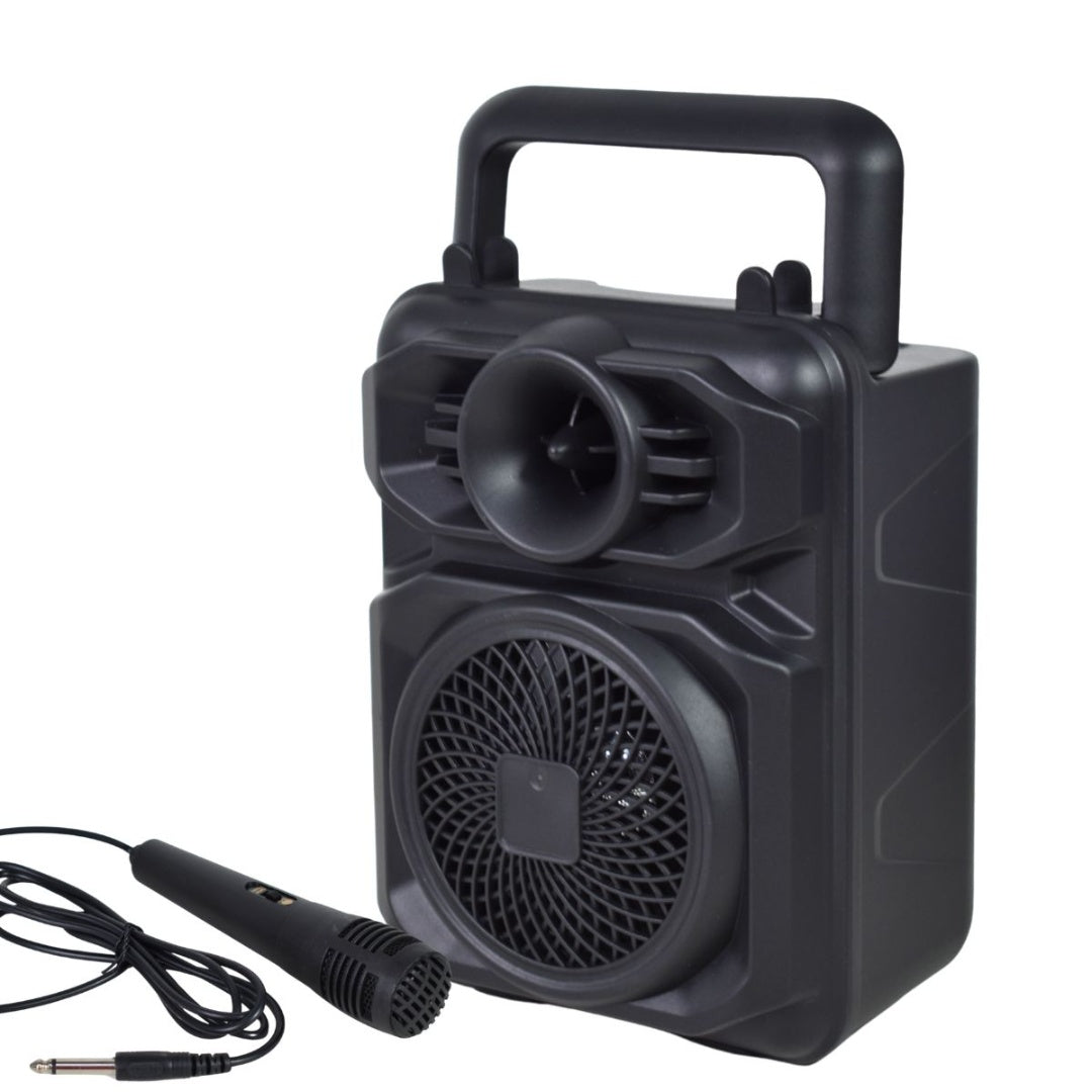Parlante Bluetooth karaoke con micrófono y luces 1200mAh.