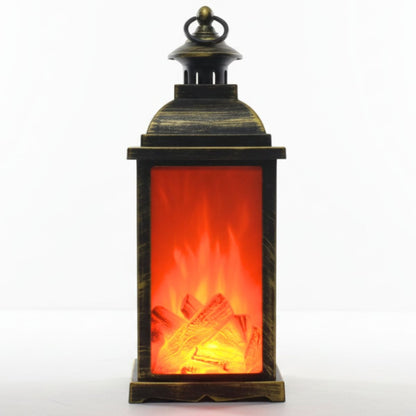 Lámpara farol LED que simula llamas 34x13x13cm.
