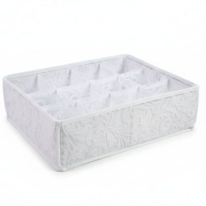 Caja organizadora de tela con separaciones 30x25x10cm.