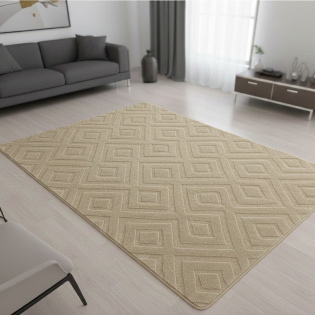 Alfombra de área con relieves 160x230cm. Beige