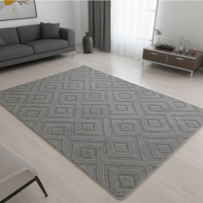Alfombra de área con relieves 80x160cm. Gris