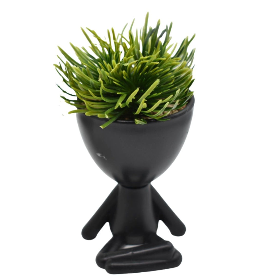 Maceta decorativa con planta artificial 15x12cm
