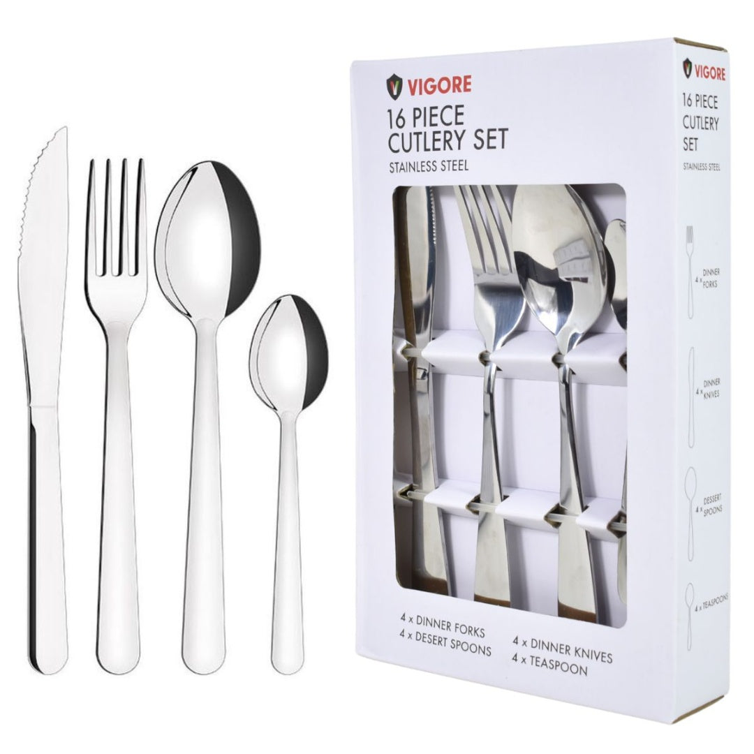 Juego de cubiertos de acero inoxidable Vigore 16pcs.