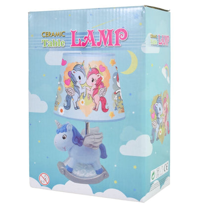 Lámpara de cerámica unicornio 32x20cm.