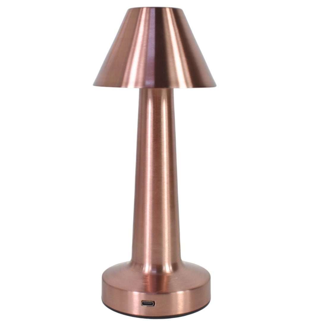 Lámpara de escritorio recargable digital rosa gold 24cm.