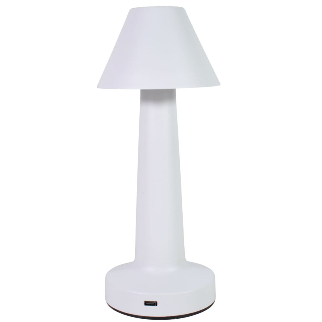 Lámpara de escritorio recargable digital blanca 24cm.