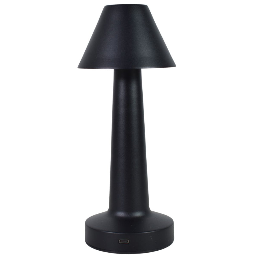 Lámpara de escritorio recargable digital negra 24cm.